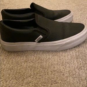 Vans Shoes - Black leather slip on vans Vans Shoes - Black leather slip on vans